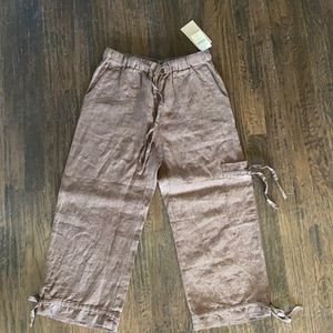 Coldwater Creek Linen Cargo Crop pants